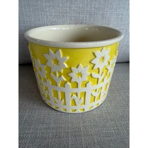Royal Haeger Flowerpot "Picket Fence" Design Yellow and White 1970's